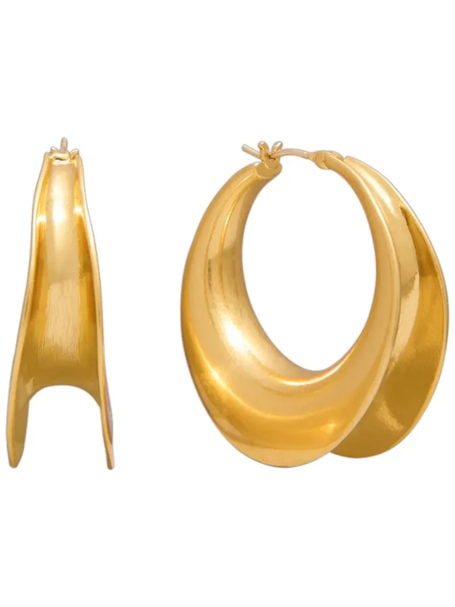 Серьги-кольца с долиной Donna Karan New York — изображение 2 из 5, оттенок золото