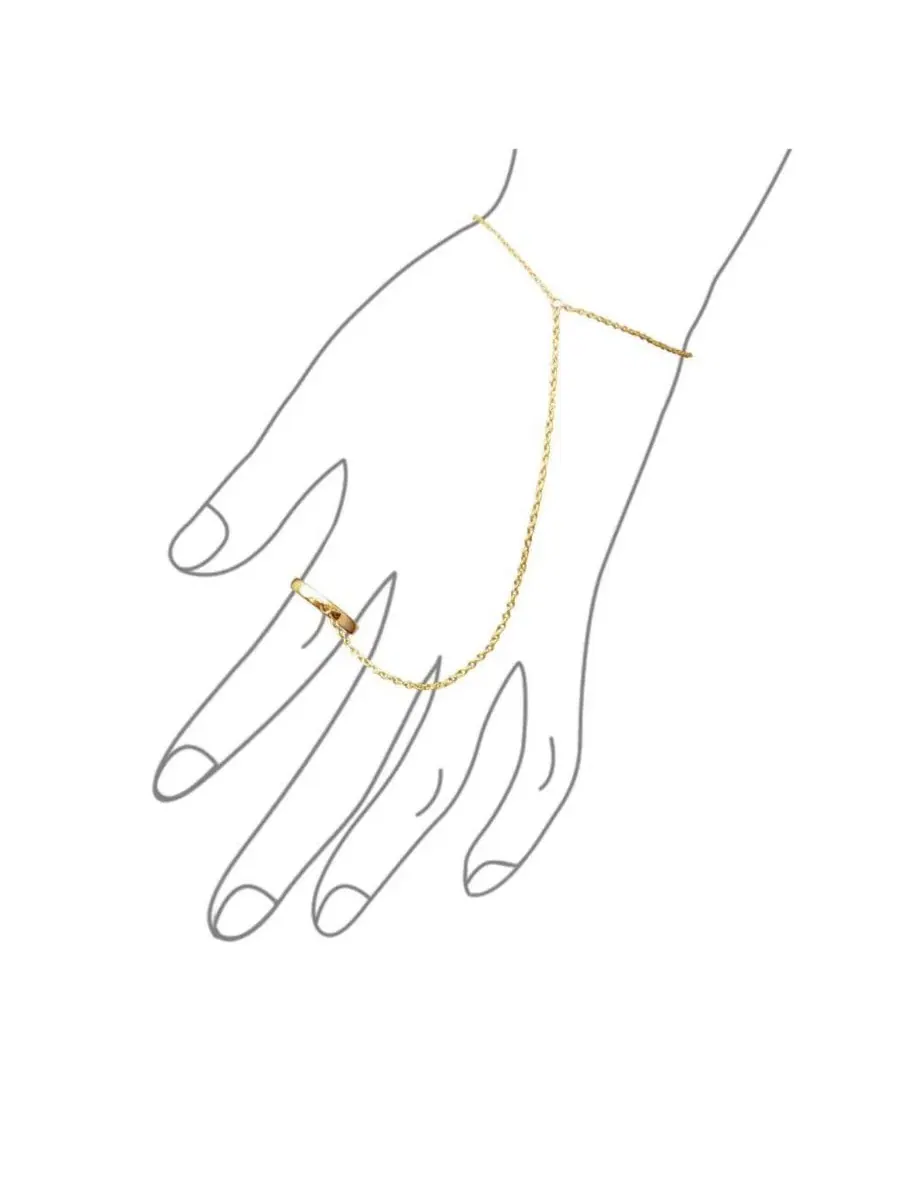 Браслет-цепочка с кольцом на палец, из стерлингового серебра 925, модель Delicate Hand Chain Bling — изображение 4 из 4