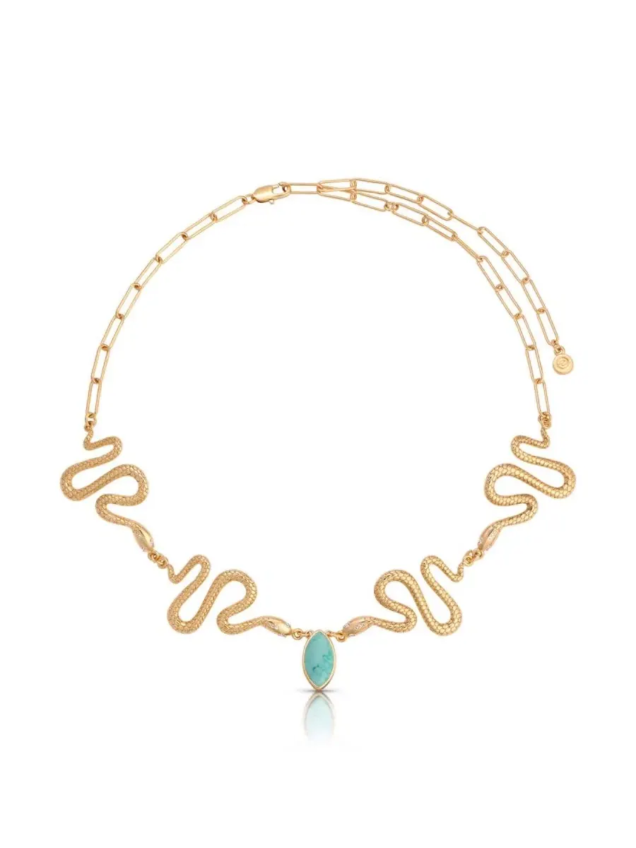 Колье-чокер с бирюзой Serpentina Snake ETTIKA — изображение 1 из 5, оттенок бирюзовый