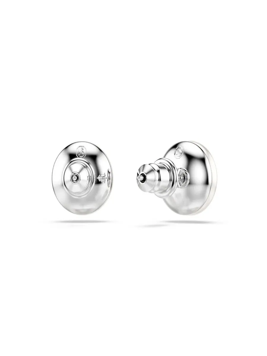 Серьги-пусеты Matrix с жемчугом Swarovski, Rhodium-Plated — изображение 4 из 5, оттенок белый