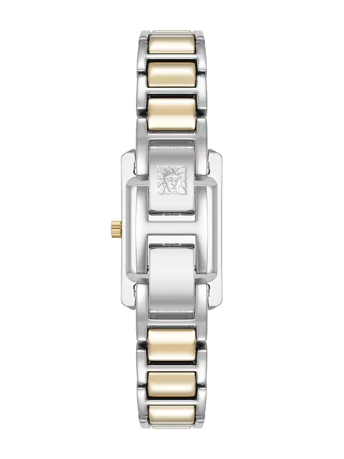 Женские часы Quartz Classic прямоугольные с римскими цифрами, двухцветный металлический корпус, 20 — изображение 3 из 4