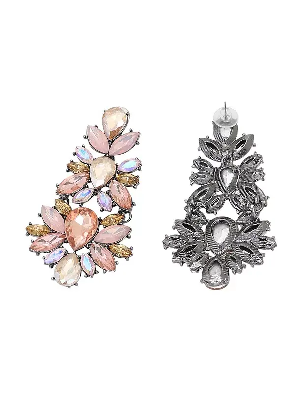 Серьги-Капли с камнями Sohi — изображение 2 из 4, оттенок розовый