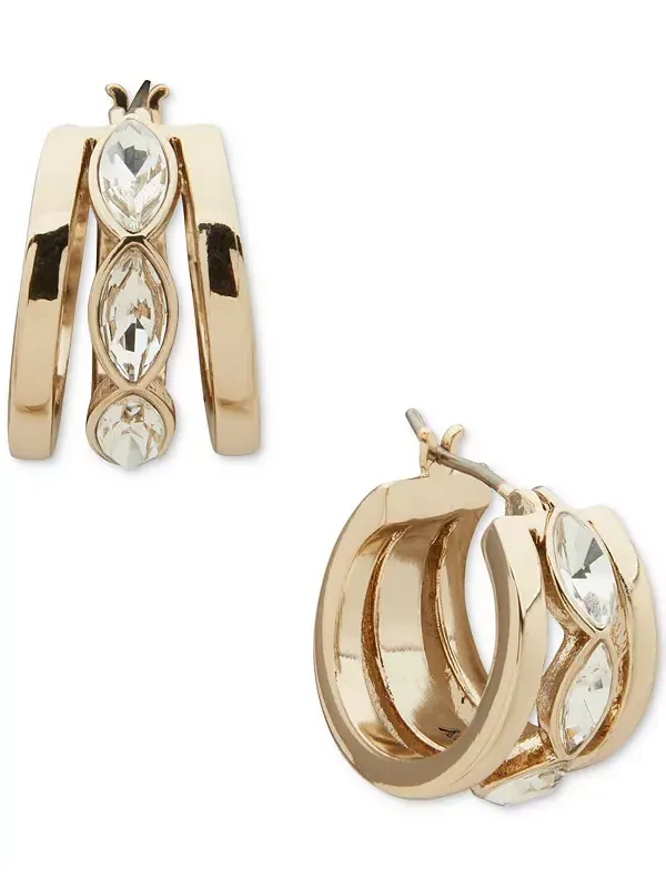 Серьги-Кольца золотистого оттенка «маркиз» Dkny