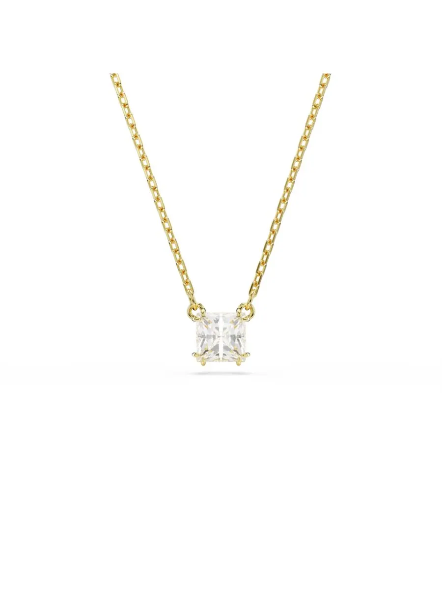 Кулон Stilla, квадратная огранка, белый цвет, позолота Swarovski — изображение 1 из 5, оттенок золото