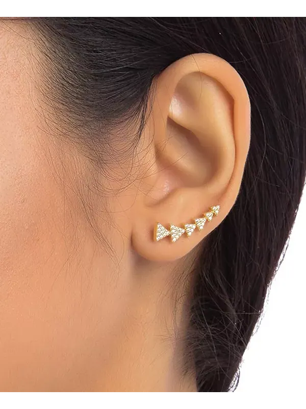 Серьги-Клипсы в форме стрелы Adornia — изображение 2 из 2, оттенок золото
