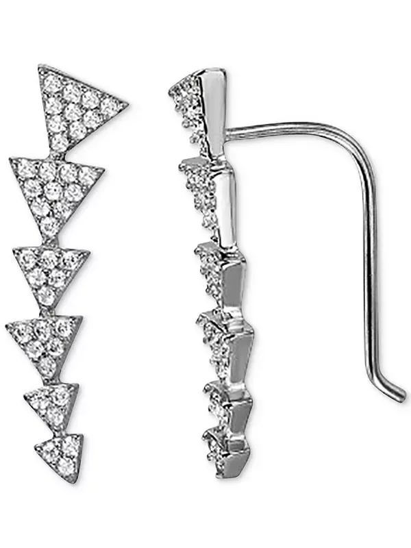 Серьги-Клипсы в форме стрелы Adornia — изображение 1 из 2, оттенок серебряный