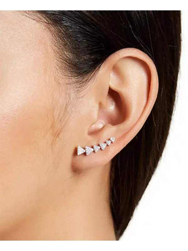Серьги-Клипсы в форме стрелы Adornia — изображение 2 из 2, оттенок серебряный
