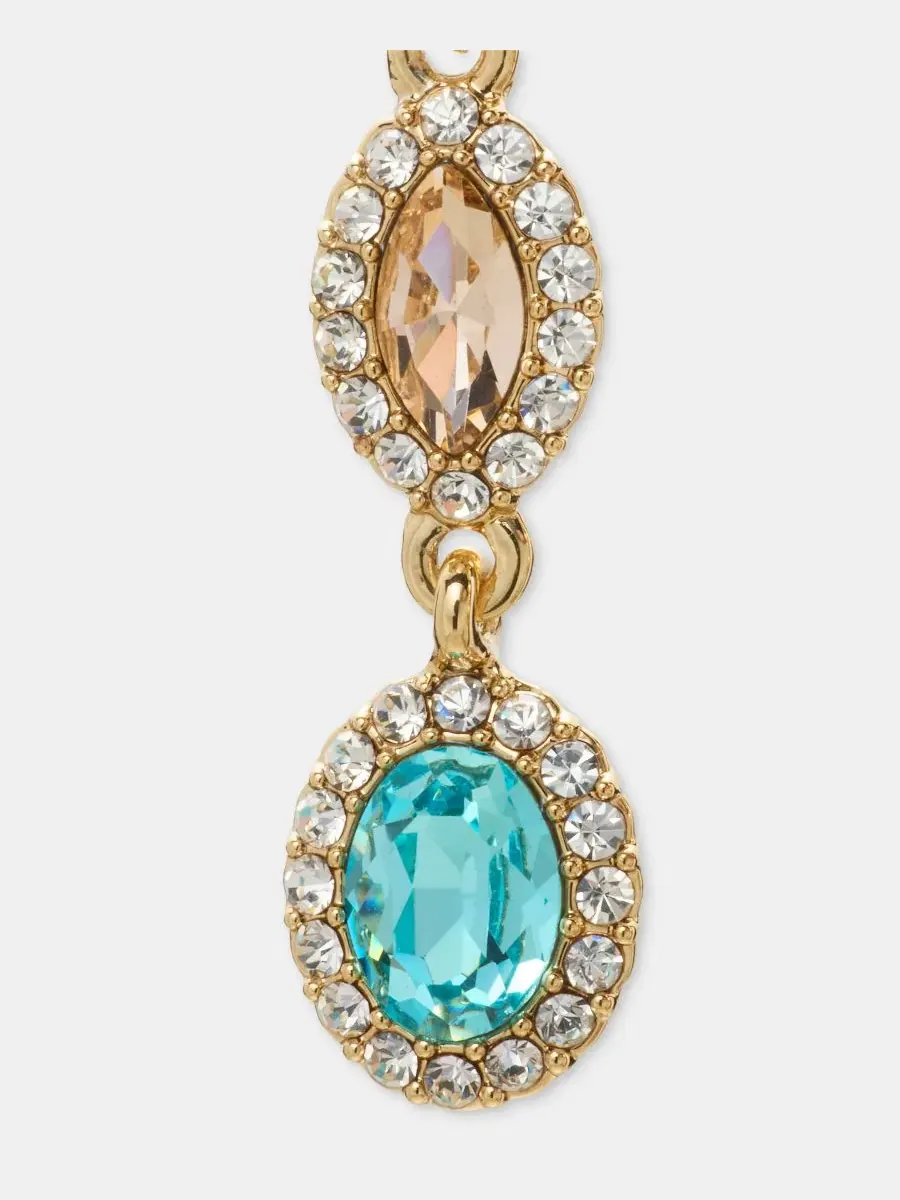 Серьги-подвески с камнями золотистого цвета Givenchy — изображение 2 из 4, оттенок мульти