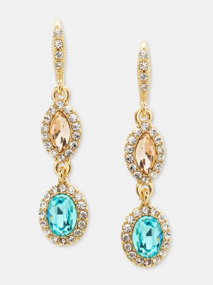 Серьги-подвески с камнями золотистого цвета Givenchy — изображение 3 из 4, оттенок мульти
