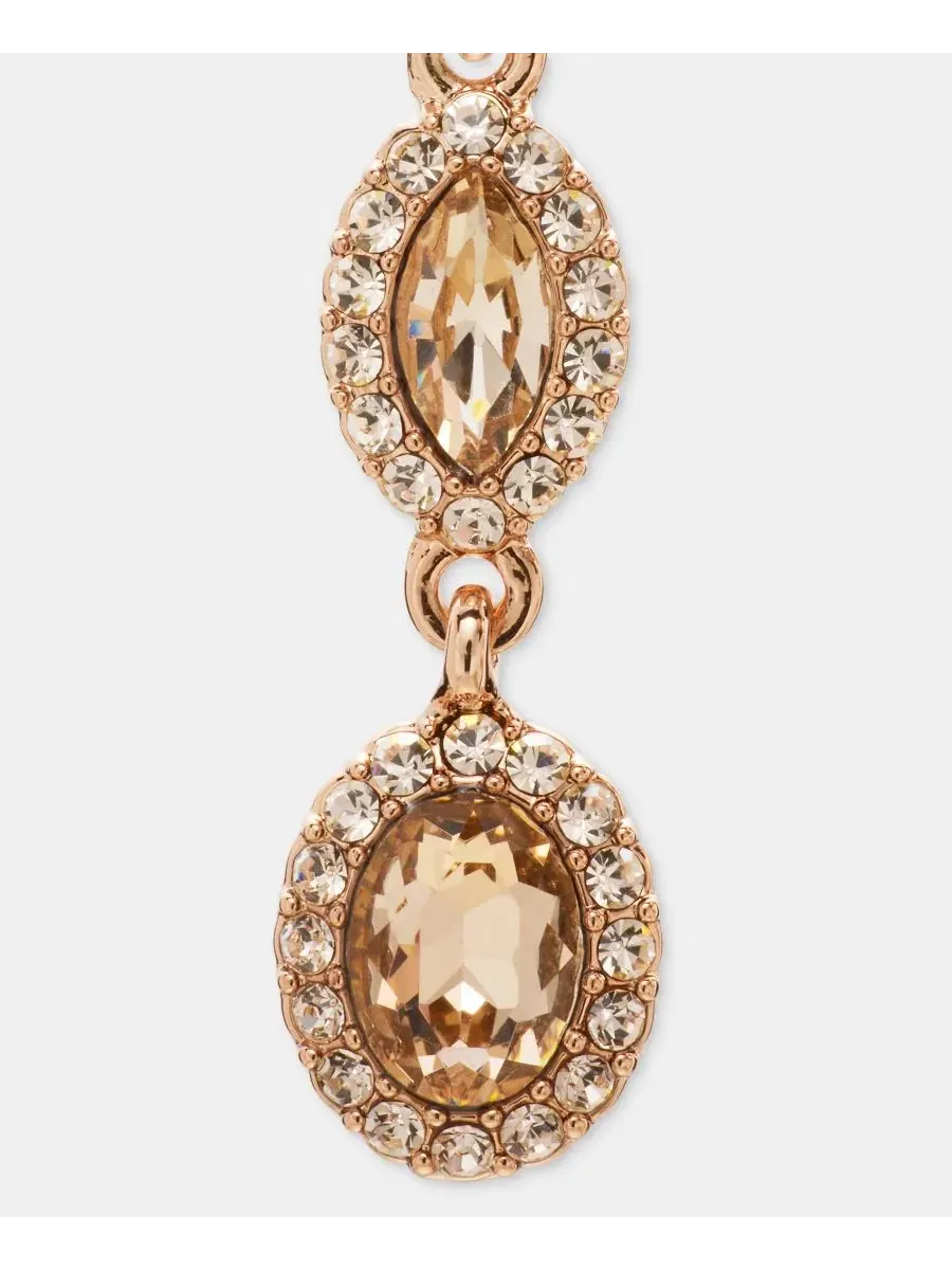 Серьги-подвески с камнями золотистого цвета Givenchy — изображение 2 из 4, оттенок темный розовый