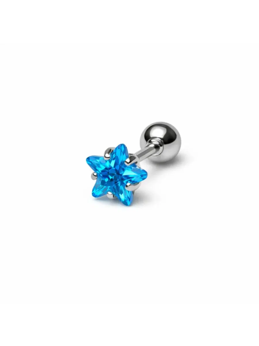 Серьги-гвоздики в виде звезд из кристаллов Rebl Jewelry