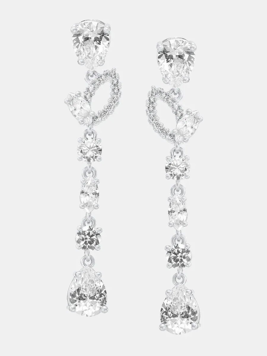 Линейные серьги с кубическим цирконием Givenchy — изображение 1 из 4, оттенок белый