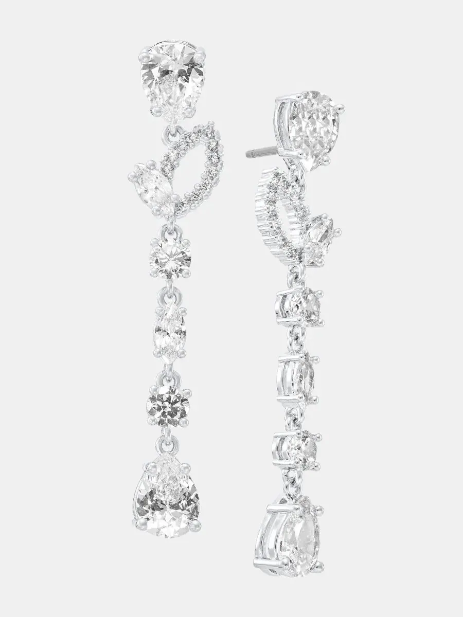 Линейные серьги с кубическим цирконием Givenchy — изображение 2 из 4, оттенок белый