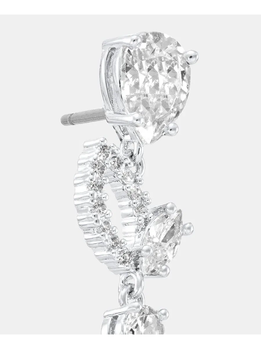 Линейные серьги с кубическим цирконием Givenchy — изображение 3 из 4, оттенок белый