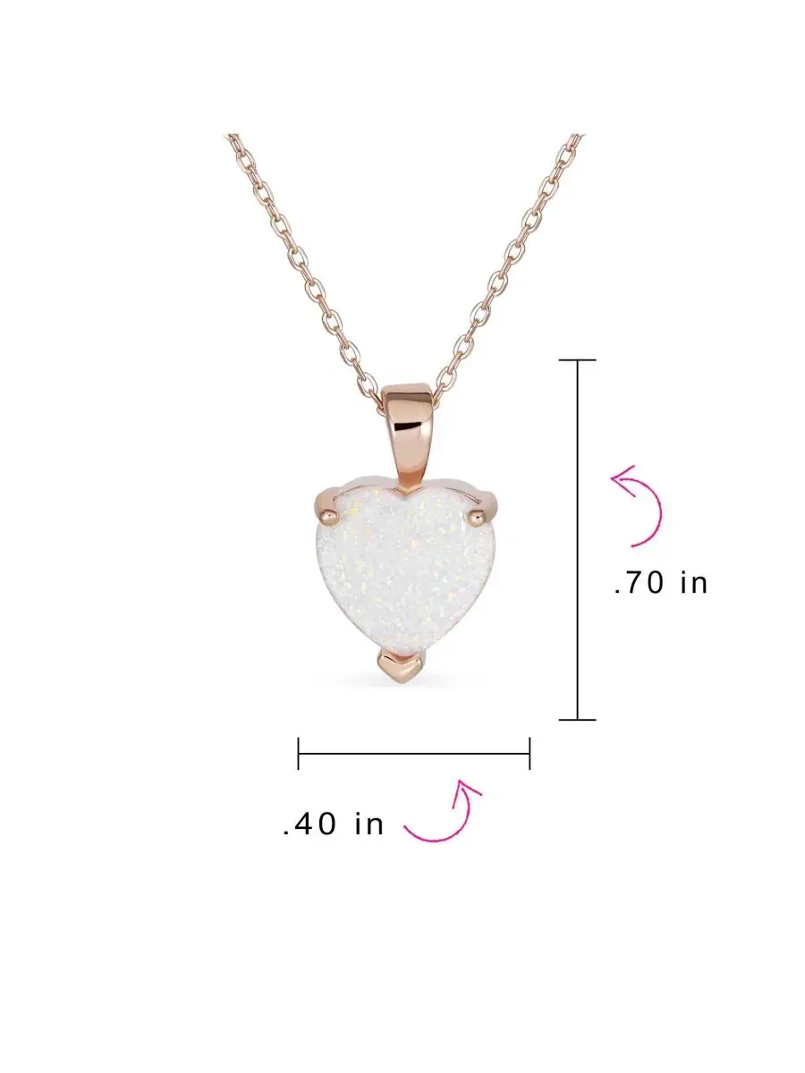 Романтическое колье с подвеской в виде сердца из искусственного опала Bling Jewelry — изображение 3 из 3, оттенок розовый