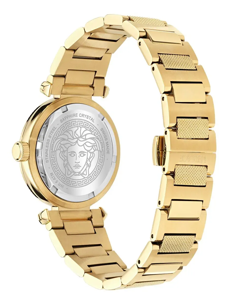 Женские часы V-Musa IP Yellow Gold с браслетом из нержавеющей стали, 35 мм Versace — изображение 3 из 3, оттенок золото