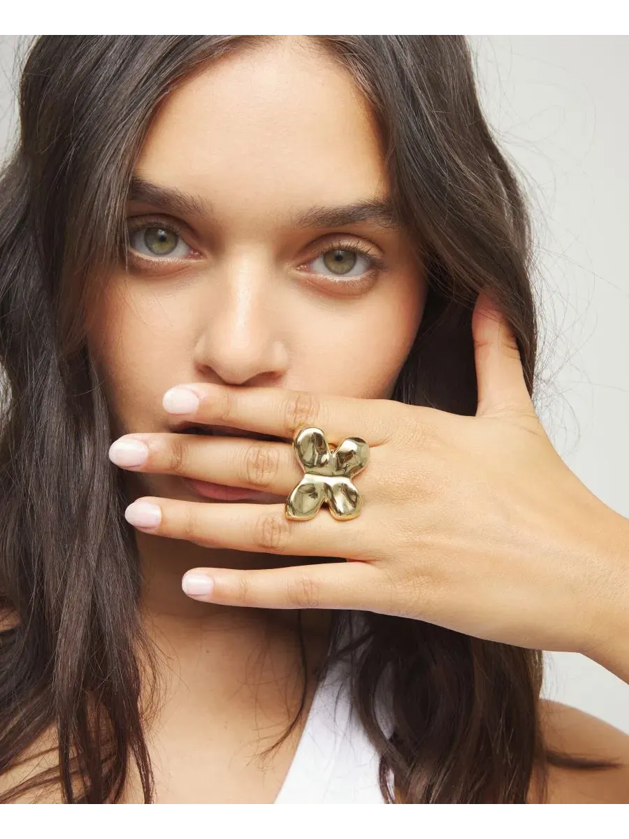 Кольцо с бабочкой 18k золотое с покрытием UNOde50 — изображение 5 из 5