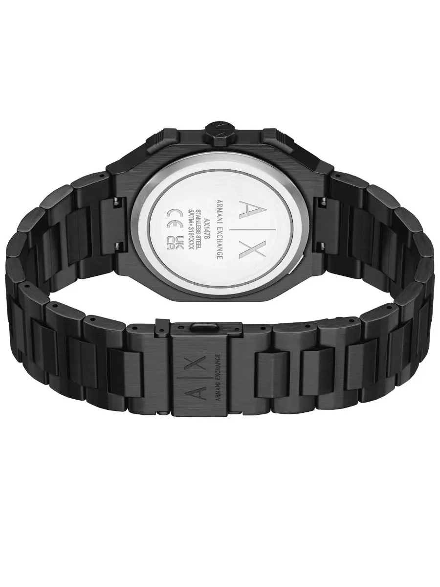 Мужские часы с двойным временем, 40 мм, модель Dual Time A|X Armani Exchange — изображение 2 из 5, оттенок черный