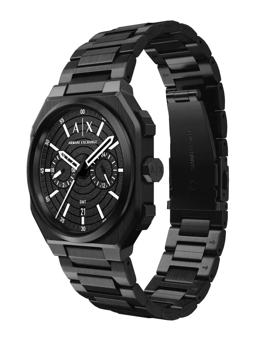 Мужские часы с двойным временем, 40 мм, модель Dual Time A|X Armani Exchange — изображение 5 из 5, оттенок черный