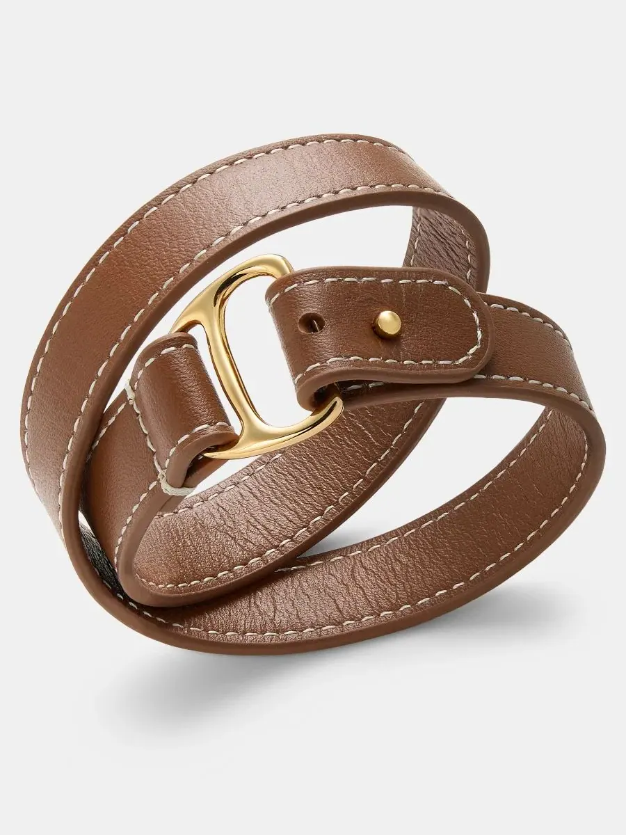 Кожаный браслет с подвеской Equestrian Wrap Lauren Ralph Lauren — изображение 1 из 4, оттенок коричневый