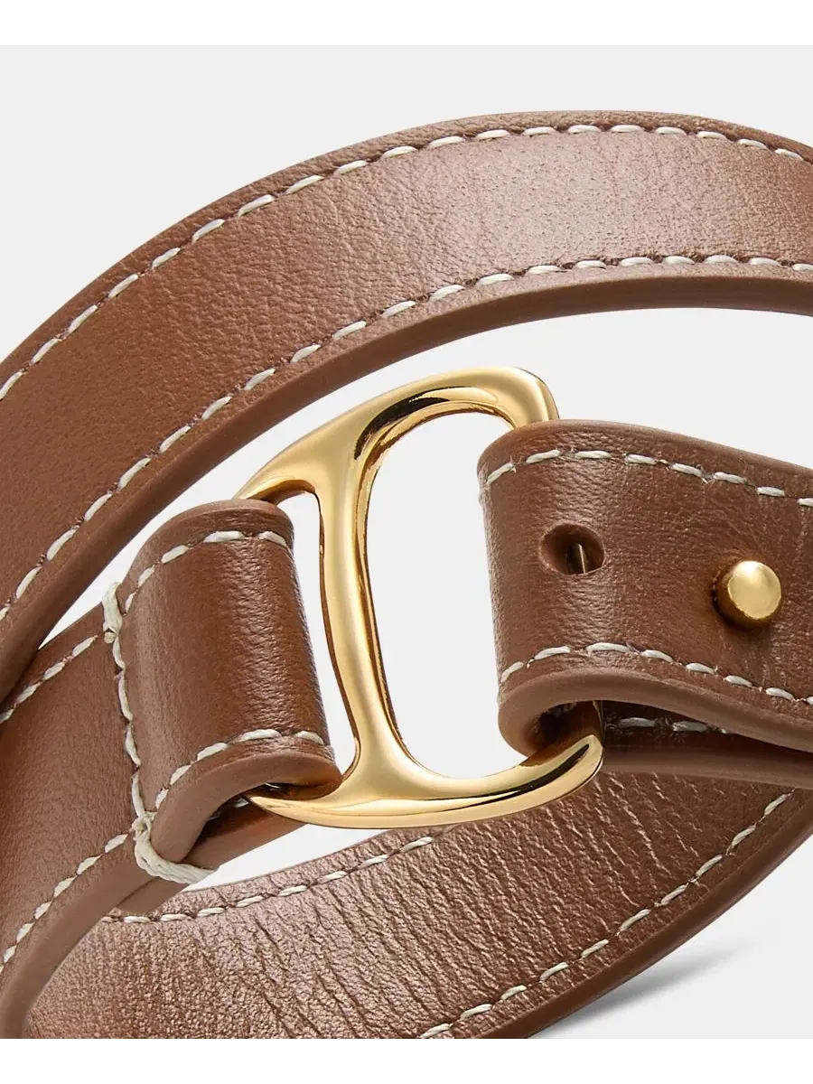Кожаный браслет с подвеской Equestrian Wrap Lauren Ralph Lauren — изображение 3 из 4, оттенок коричневый