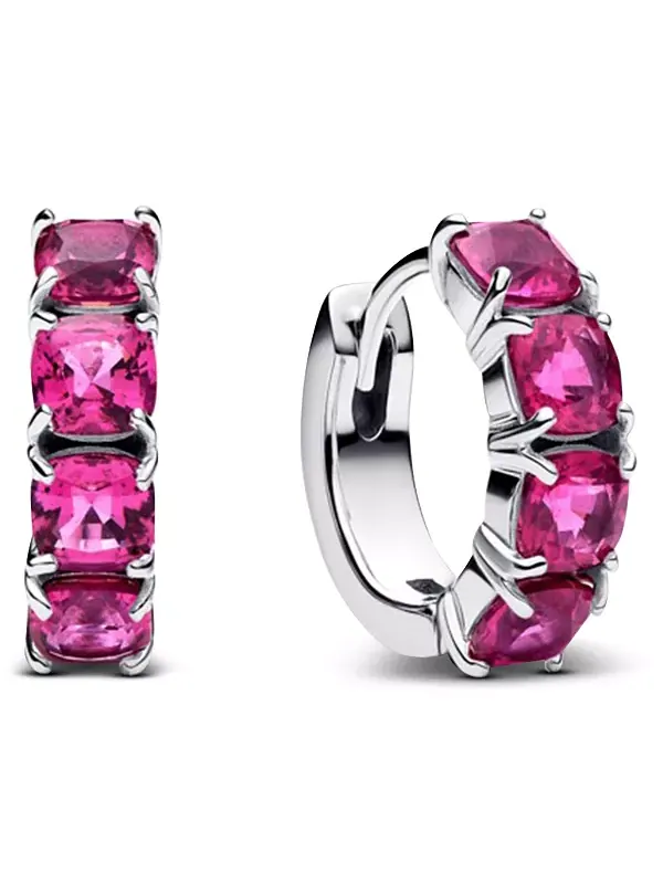 Розовые серьги-кольца Pandora — изображение 1 из 4, оттенок розовый
