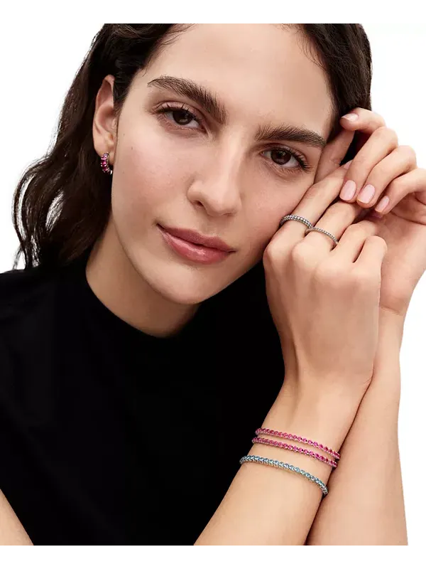 Розовые серьги-кольца Pandora — изображение 3 из 4, оттенок розовый