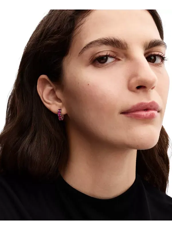 Розовые серьги-кольца Pandora — изображение 4 из 4, оттенок розовый
