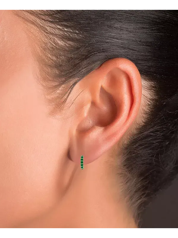 Серьги-Кольца с эмалью из стерлингового серебра или 14-каратного золота поверх стерлингового — изображение 2 из 3