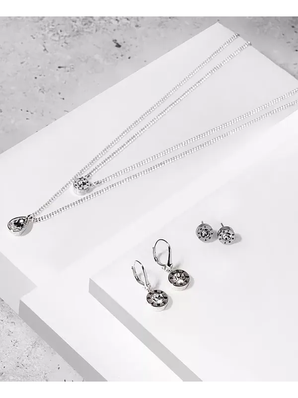 Серьги-Подвески с кристальным логотипом Dkny — изображение 3 из 4, оттенок серебряный