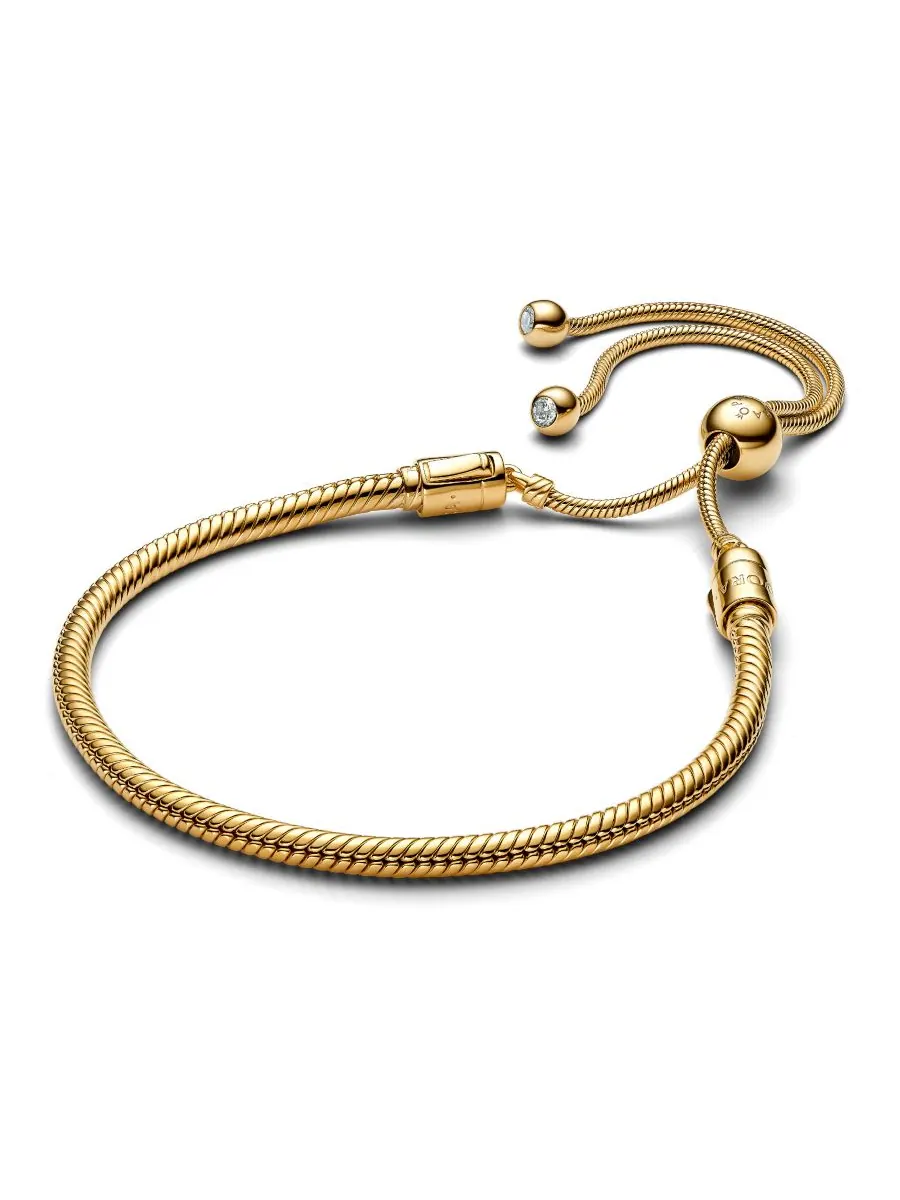 Браслет-цепочка Disney Mickey Mouse Clasp Moments Snake Chain Bracelet Pandora — изображение 1 из 3, оттенок золотистый