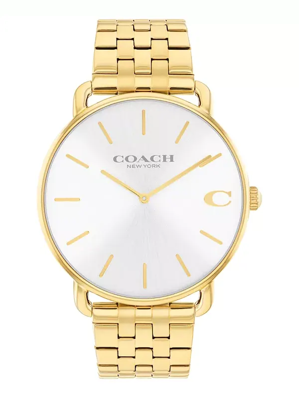 Мужские часы Elliot с браслетом из нержавеющей стали золотистого оттенка, 43 мм Coach
