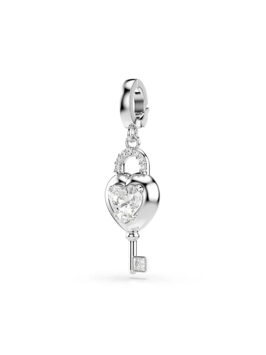 Подвески в виде ключа в форме сердца из смешанных металлов "Идиллия" Swarovski — изображение 2 из 9, оттенок серебряный