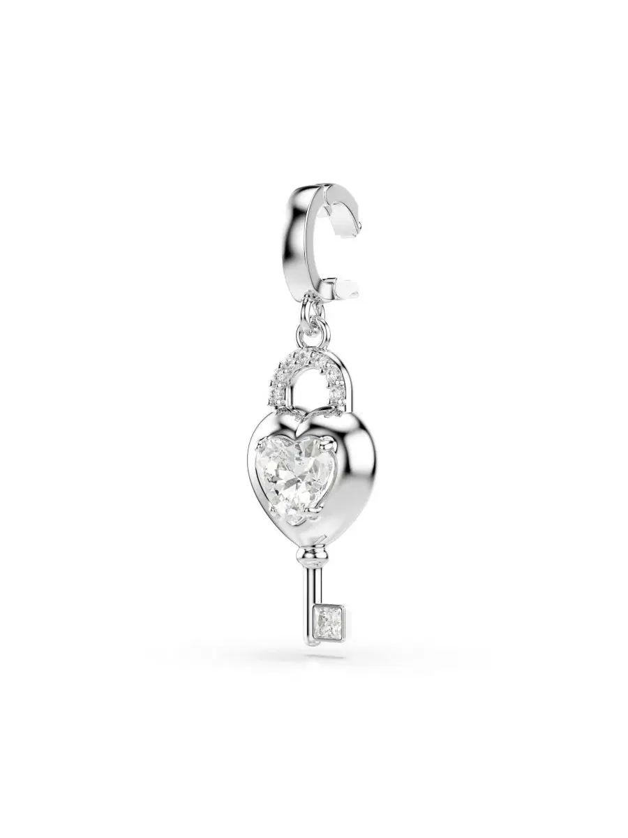 Подвески в виде ключа в форме сердца из смешанных металлов "Идиллия" Swarovski — изображение 3 из 9, оттенок серебряный