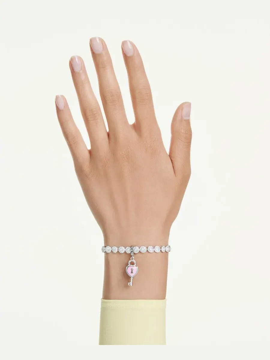 Подвески в виде ключа в форме сердца из смешанных металлов "Идиллия" Swarovski — изображение 7 из 9, оттенок серебряный