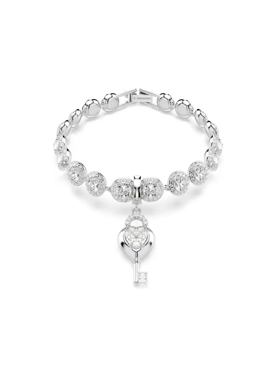 Подвески в виде ключа в форме сердца из смешанных металлов "Идиллия" Swarovski — изображение 8 из 9, оттенок серебряный