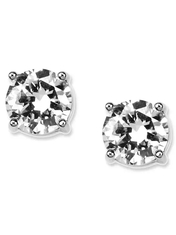 Серьги с фианитами, серьги-гвоздики с кристаллами Givenchy — изображение 1 из 2, оттенок серебристый