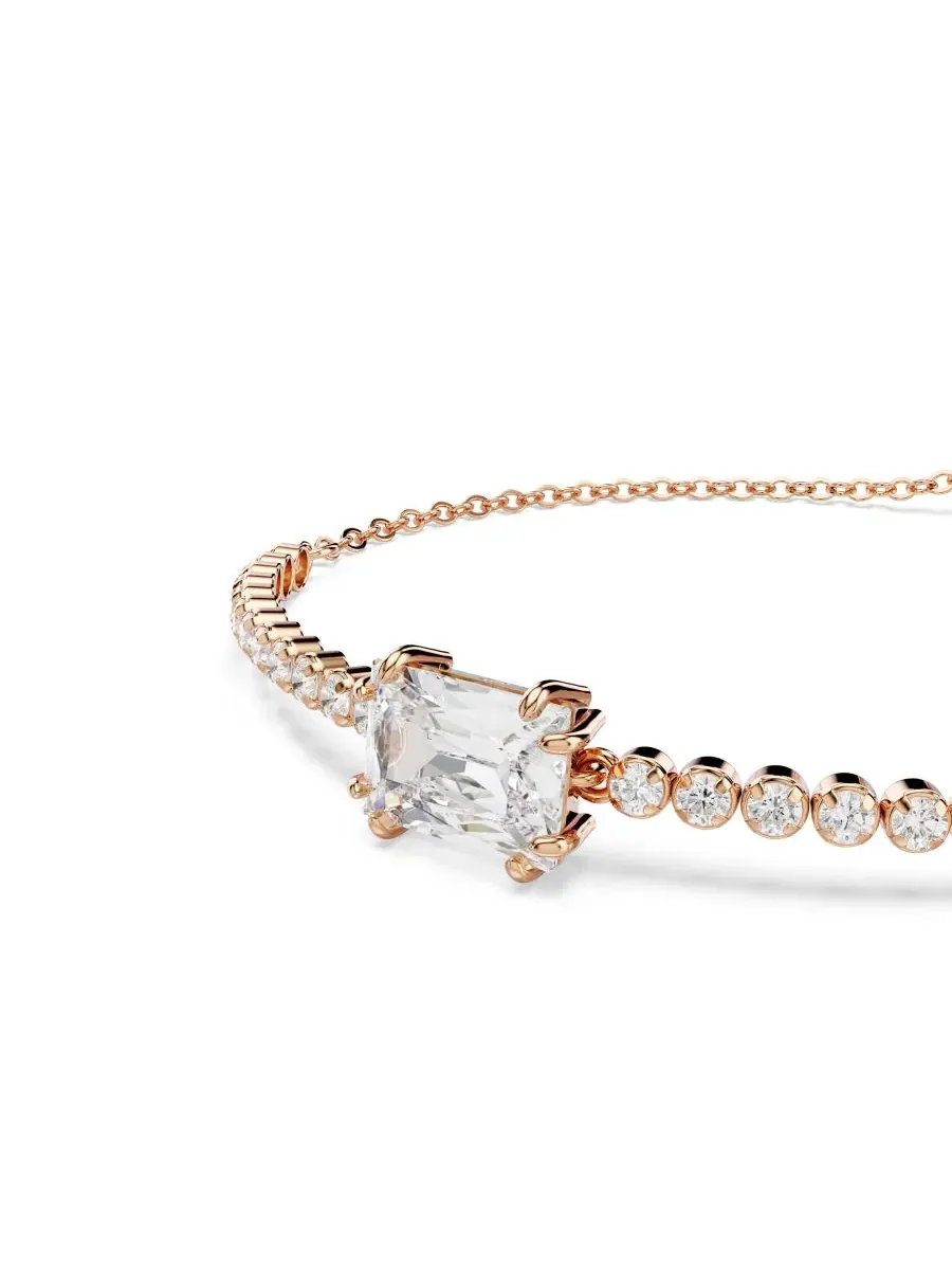 Теннисный браслет Swarovski Matrix с металлическим покрытием — изображение 5 из 6, оттенок розовый