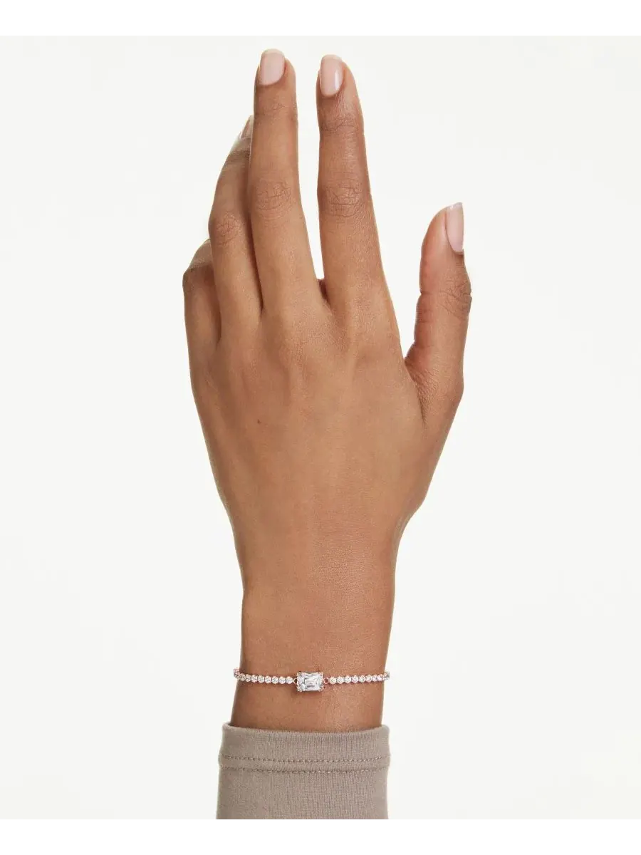 Теннисный браслет Swarovski Matrix с металлическим покрытием — изображение 6 из 6, оттенок розовый