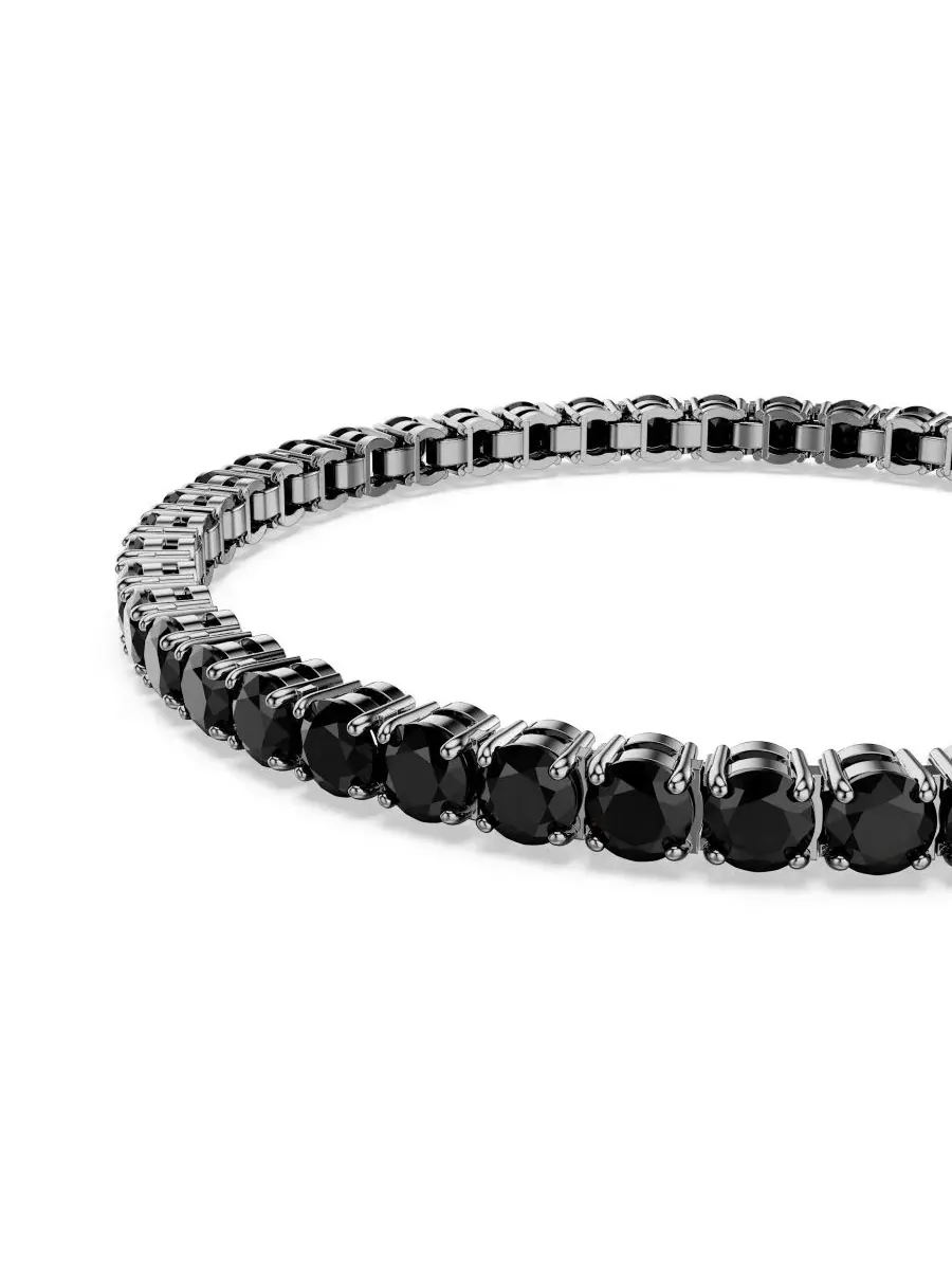 Теннисный браслет Swarovski Matrix с рутениевым покрытием — изображение 5 из 7, оттенок черный