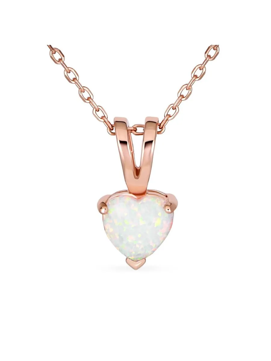 Подвеска Danity Opulence 5CT с белым синтетическим опалом в форме сердца, колье с покрытием из — изображение 1 из 3