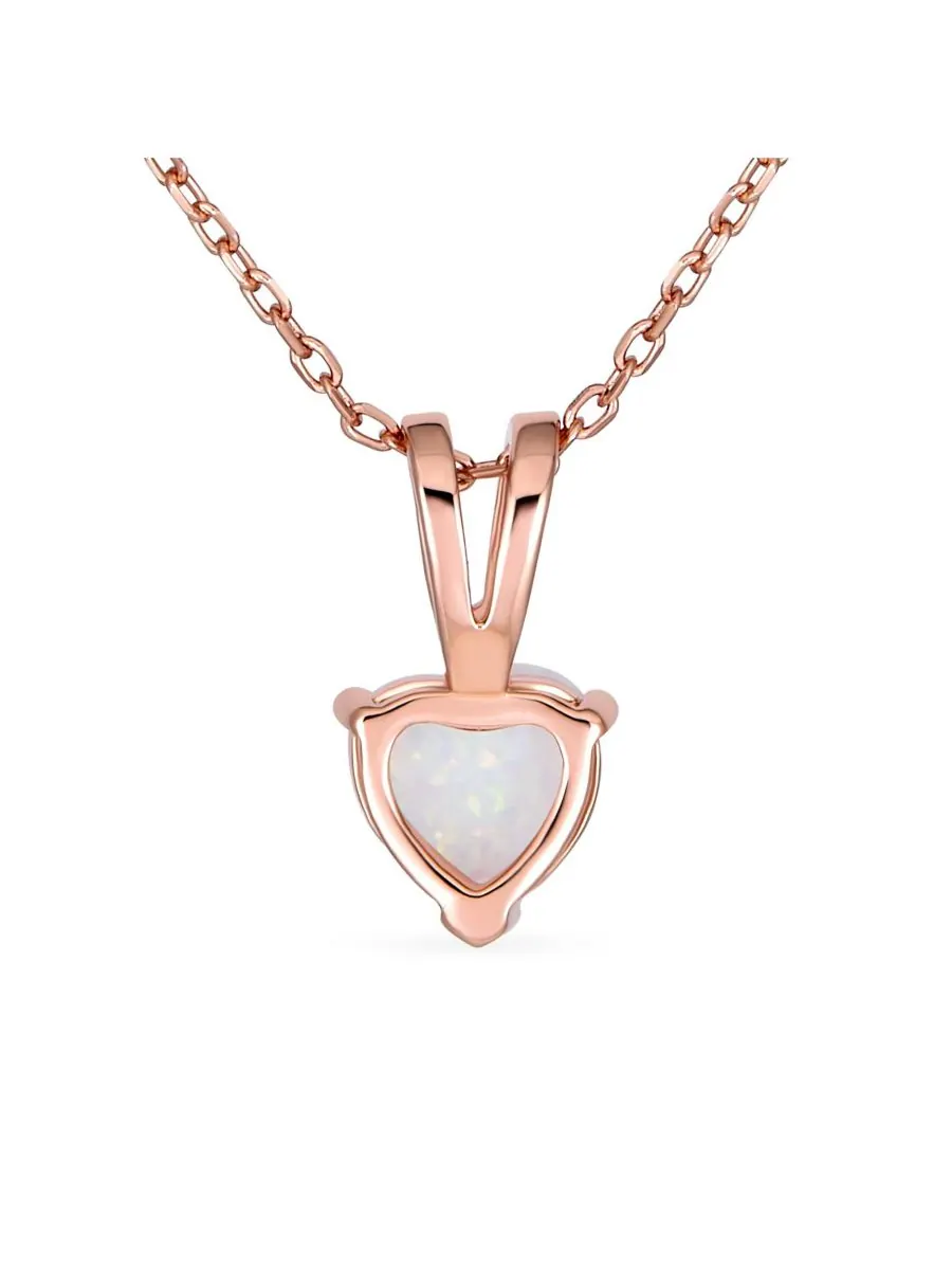 Подвеска Danity Opulence 5CT с белым синтетическим опалом в форме сердца, колье с покрытием из — изображение 2 из 3
