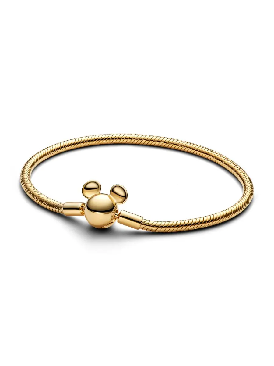 Браслет-цепочка Disney Mickey Mouse Clasp Moments Snake Chain Bracelet Pandora — изображение 1 из 2, оттенок золото