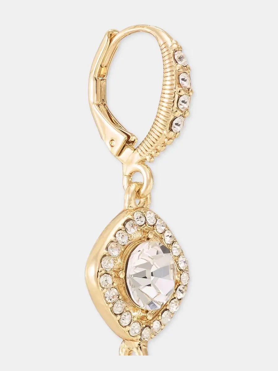 Серьги-подвески с двойными кристаллами Givenchy — изображение 4 из 4, оттенок белый