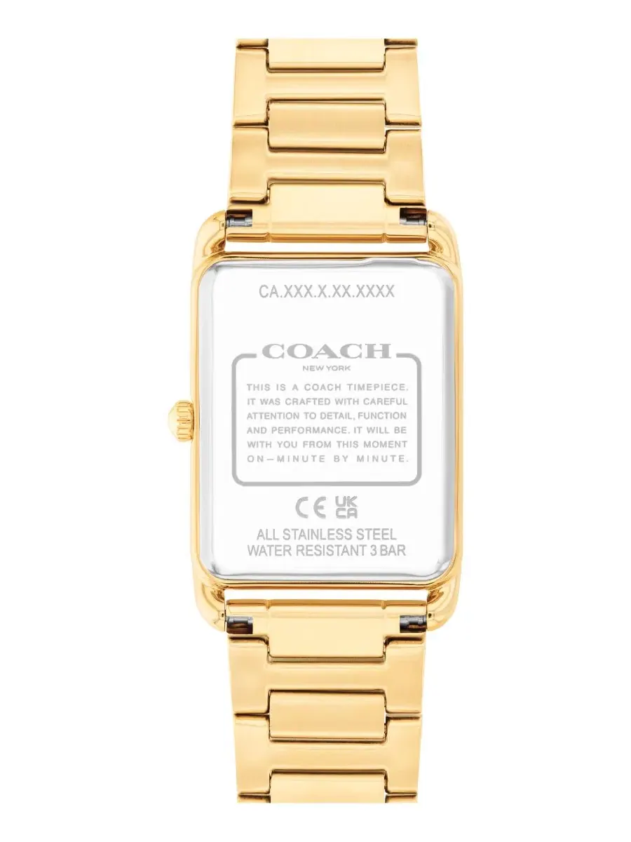 Часы Elliot унисекс с золотистым браслетом из нержавеющей стали, 32x26 мм Coach — изображение 2 из 6, оттенок золото
