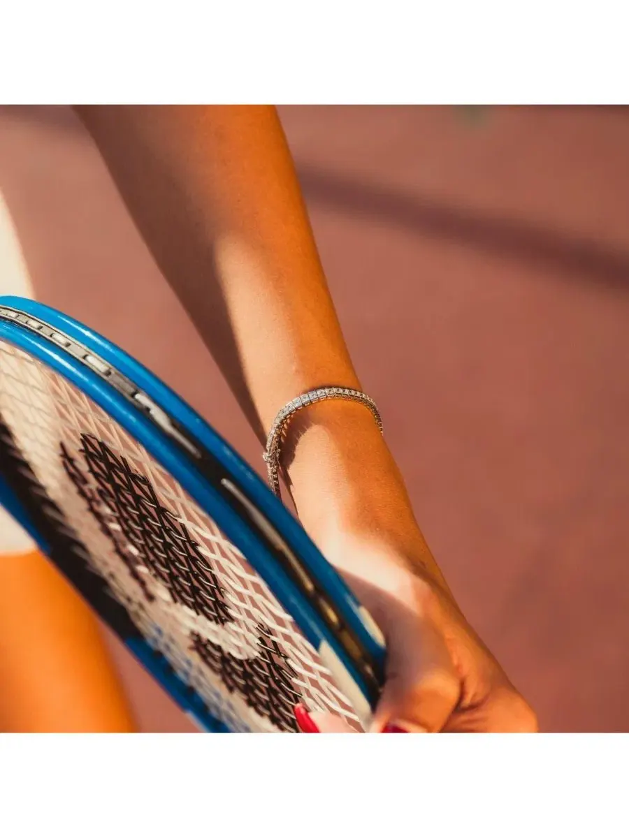 Браслет из стерлингового серебра с квадратными звеньями, модель Square Rectangular Tennis Spero — изображение 2 из 5