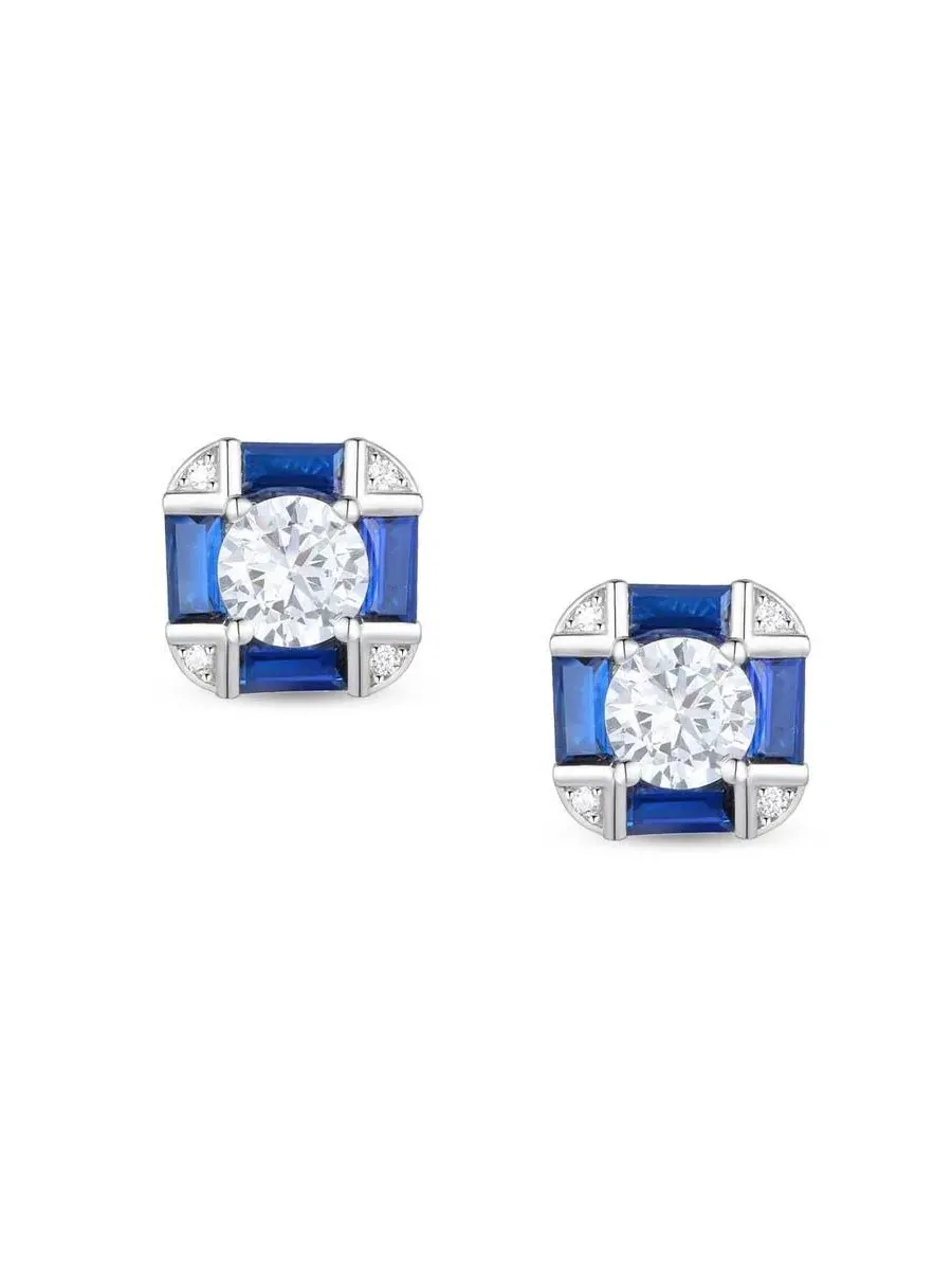 Серьги-пусеты с кристаллами, модель Vintage Geometric Cushion Studs Rachel Glauber