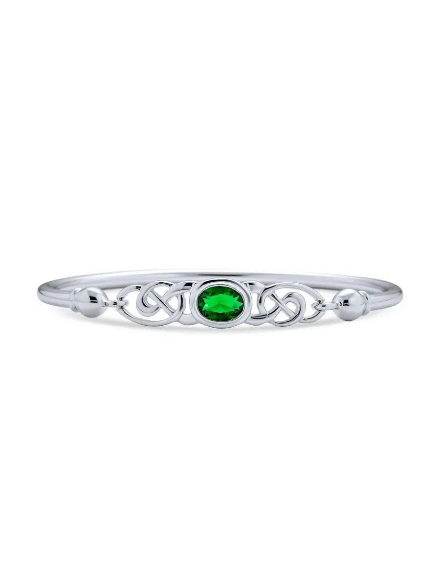 Браслет-манжета Celtic Knot с камнем Bling Jewelry — изображение 1 из 3, оттенок зеленый