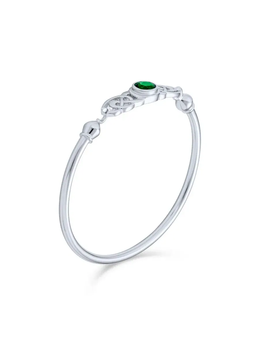 Браслет-манжета Celtic Knot с камнем Bling Jewelry — изображение 2 из 3, оттенок зеленый