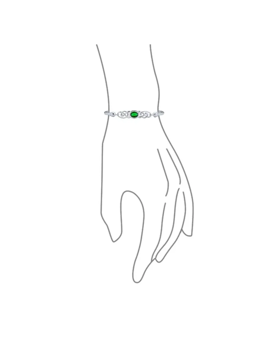 Браслет-манжета Celtic Knot с камнем Bling Jewelry — изображение 3 из 3, оттенок зеленый